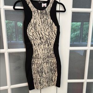Parker Black and White Bodycon Mini Dress for Night Out